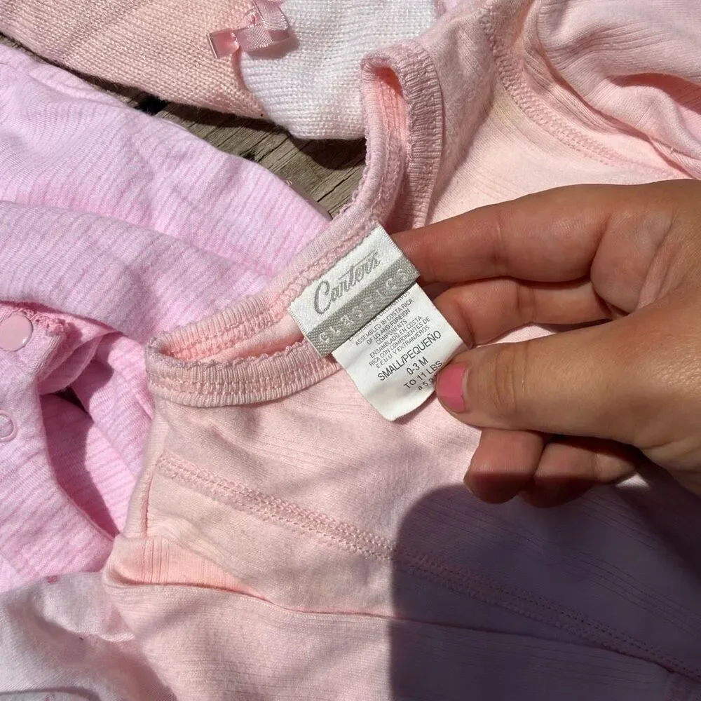 Vintage Baby Clothing Lot 0-3 Months Mixed Brands Sleepers Outfits